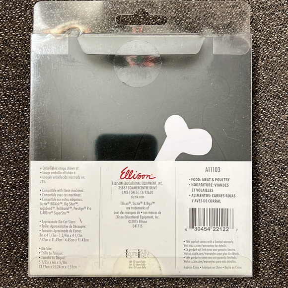 Sizzix Bigz Ellison Classroom Series Meat & Poultry Die #A11103. NWT rare - Picture 5 of 5